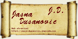 Jasna Dušanović vizit kartica